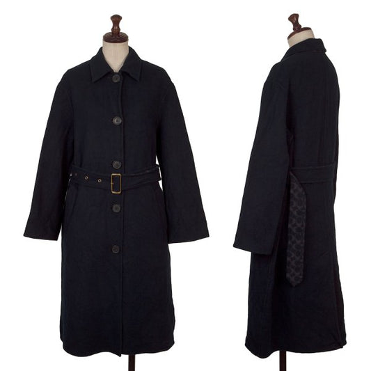 COACH Wool Blend Signature Lining Belted Coat Size XS
