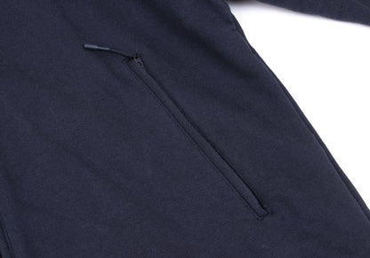 Y-3 Back Logo Print Zip Hoodie Navy Cotton Size M