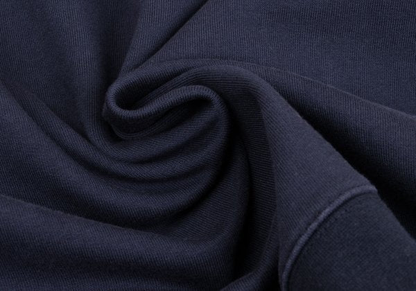 Y-3 Back Logo Print Zip Hoodie Navy Cotton Size M