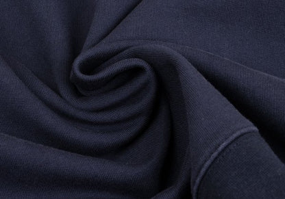 Y-3 Back Logo Print Zip Hoodie Navy Cotton Size M