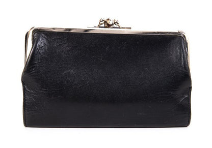Y's Leather Bifold Gama-guchi Wallet Black