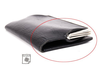 Y's Leather Bifold Gama-guchi Wallet Black