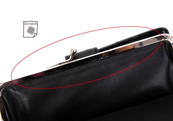 Y's Leather Bifold Gama-guchi Wallet Black