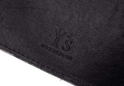 Y's Leather Bifold Gama-guchi Wallet Black