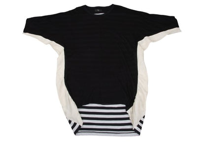Y's Cotton Back Stripe Panel Design Dress Black Size 2
