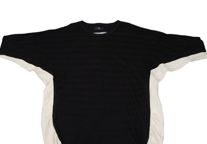 Y's Cotton Back Stripe Panel Design Dress Black Size 2