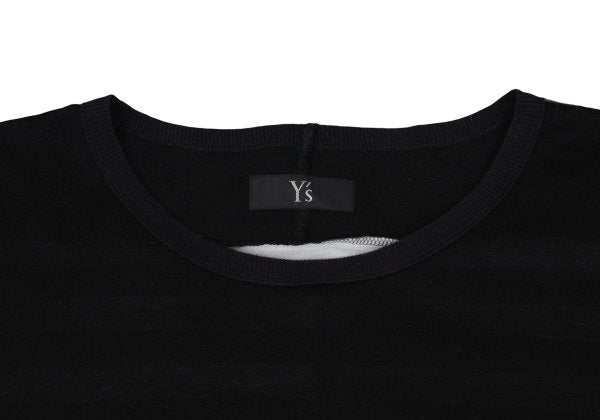 Y's Cotton Back Stripe Panel Design Dress Black Size 2