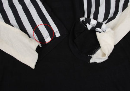 Y's Cotton Back Stripe Panel Design Dress Black Size 2