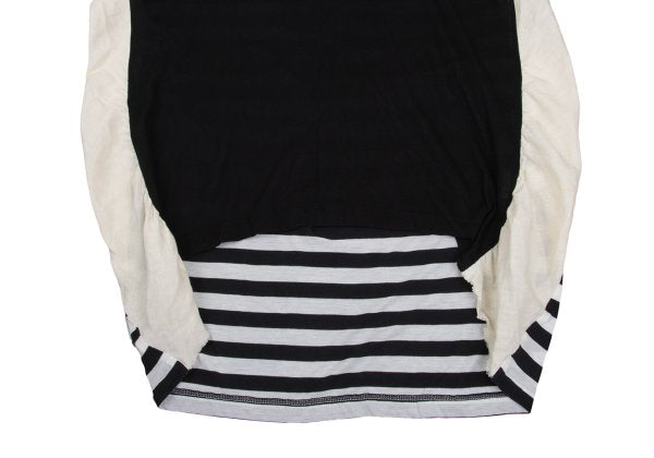 Y's Cotton Back Stripe Panel Design Dress Black Size 2