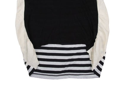 Y's Cotton Back Stripe Panel Design Dress Black Size 2