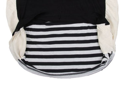Y's Cotton Back Stripe Panel Design Dress Black Size 2