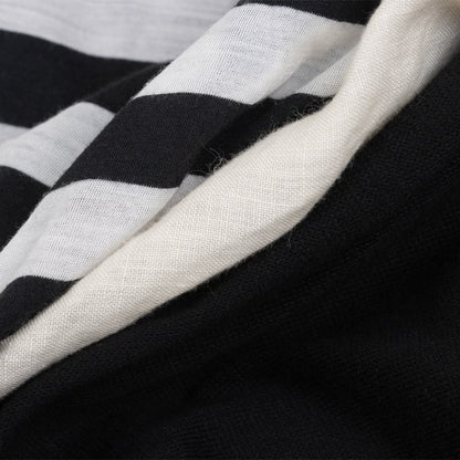 Y's Cotton Back Stripe Panel Design Dress Black Size 2