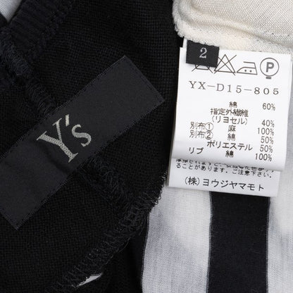 Y's Cotton Back Stripe Panel Design Dress Black Size 2