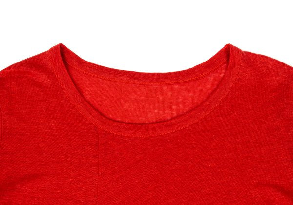 Y's Cotton Blend Flower Jacquard Long Sleeve Tee Red Size 2