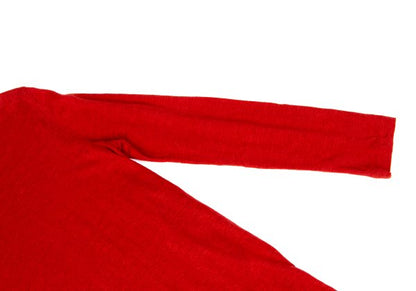 Y's Cotton Blend Flower Jacquard Long Sleeve Tee Red Size 2