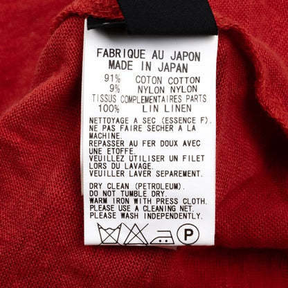 Y's Cotton Blend Flower Jacquard Long Sleeve Tee Red Size 2