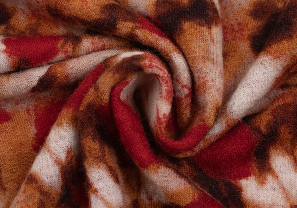Y's Wool Graphic Print Turtleneck Top Red Size 2