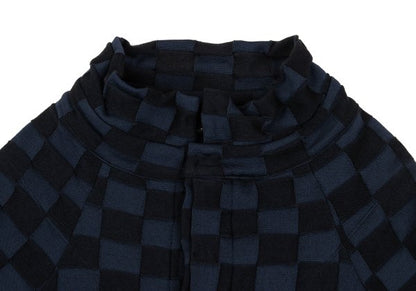 Y's Cotton Blend Checker Weave Cardigan Blue Size 2