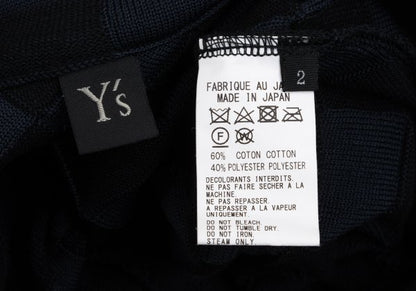 Y's Cotton Blend Checker Weave Cardigan Blue Size 2