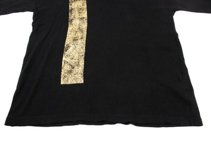 Y's Wool Blend Foil Print V-Neck Knit Sweater Black Size 2