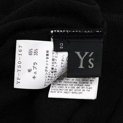 Y's Wool Blend Foil Print V-Neck Knit Sweater Black Size 2