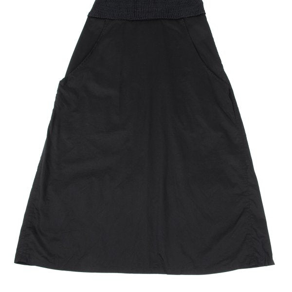 Y's Mixed Material Knit Sleeveless Dress Black Size 2