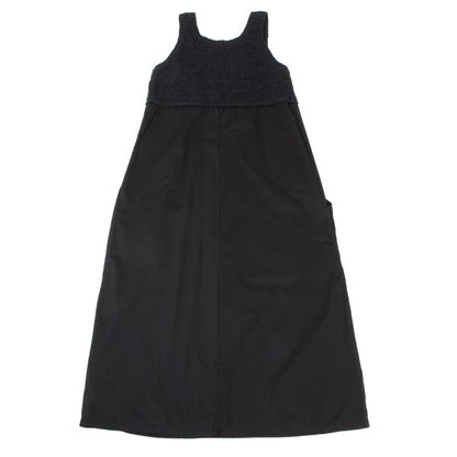 Y's Mixed Material Knit Sleeveless Dress Black Size 2