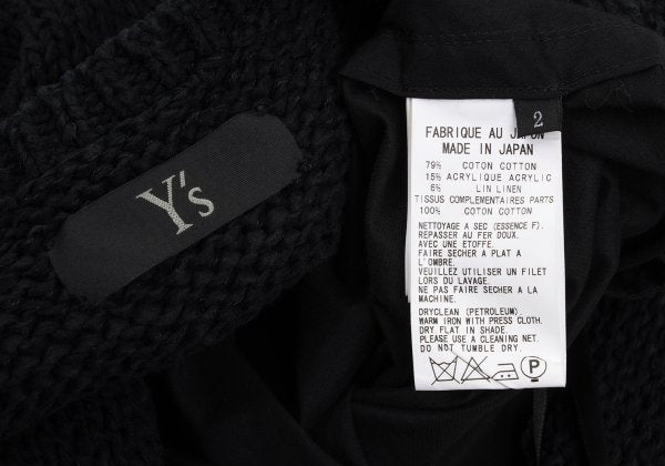 Y's Mixed Material Knit Sleeveless Dress Black Size 2