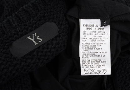 Y's Mixed Material Knit Sleeveless Dress Black Size 2