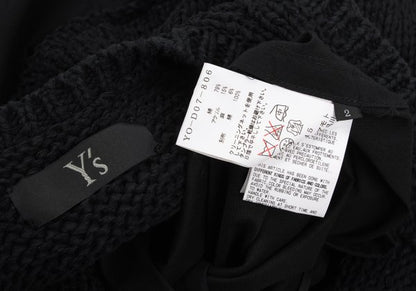 Y's Mixed Material Knit Sleeveless Dress Black Size 2