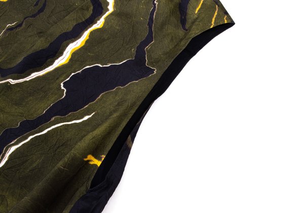 Y's Cupro Marble Graphic Print Side Dress Green Size 1