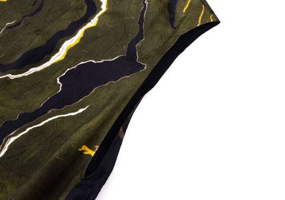 Y's Cupro Marble Graphic Print Side Dress Green Size 1