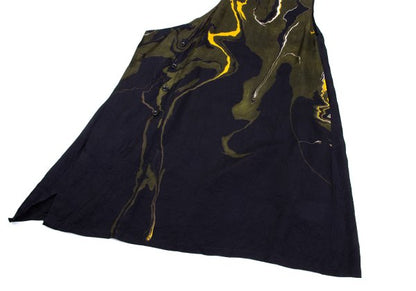 Y's Cupro Marble Graphic Print Side Dress Green Size 1
