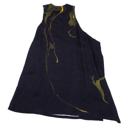 Y's Cupro Marble Graphic Print Side Dress Green Size 1
