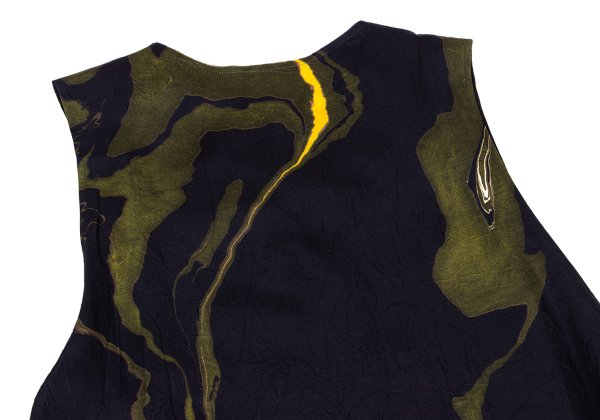 Y's Cupro Marble Graphic Print Side Dress Green Size 1