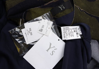 Y's Cupro Marble Graphic Print Side Dress Green Size 1