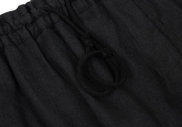Y's Linen Side Graphic Print Wide Sarouel Pants Black Size 2
