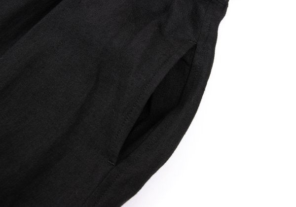 Y's Linen Side Graphic Print Wide Sarouel Pants Black Size 2