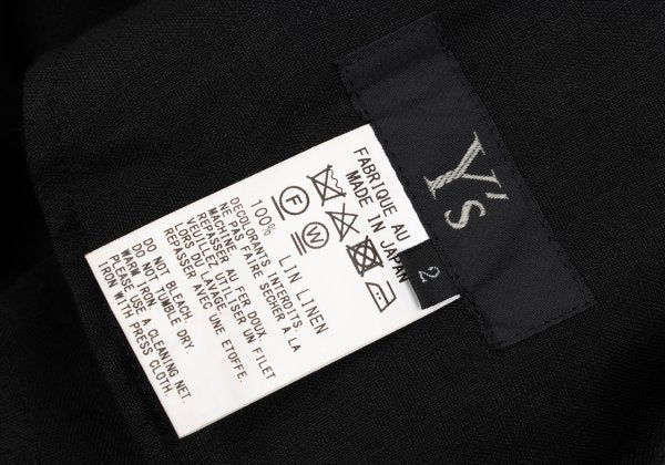 Y's Linen Side Graphic Print Wide Sarouel Pants Black Size 2