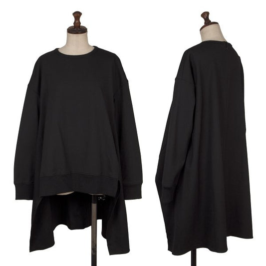 Y's PINK Stretch Wool Back Long Tunic Black Blouse Size 2