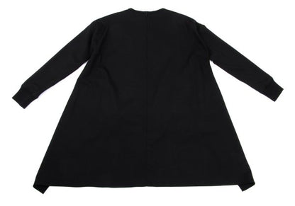 Y's PINK Stretch Wool Back Long Tunic Black Blouse Size 2