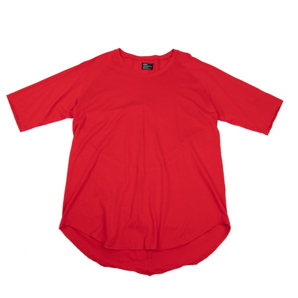 s'yte Cotton Cutoff Raglan T-Shirt Red Size M