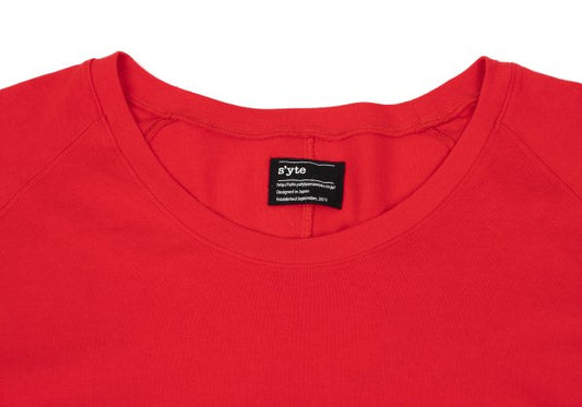 s'yte Cotton Cutoff Raglan T-Shirt Red Size M