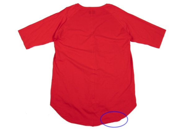s'yte Cotton Cutoff Raglan T-Shirt Red Size M
