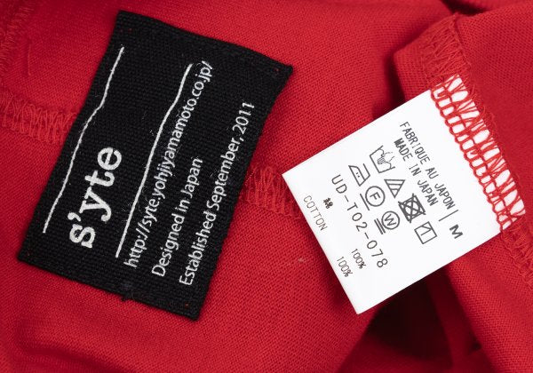 s'yte Cotton Cutoff Raglan T-Shirt Red Size M
