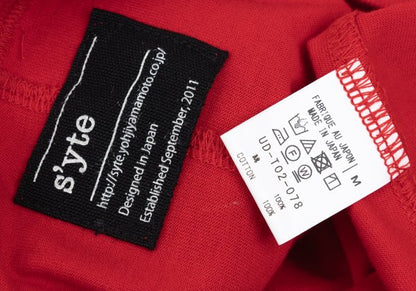 s'yte Cotton Cutoff Raglan T-Shirt Red Size M