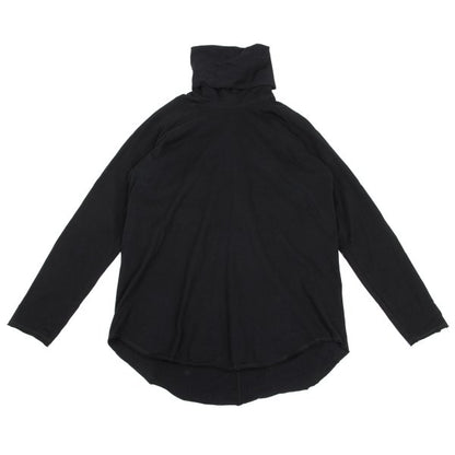 S'YTE Black Cotton Raw Edge Layered Turtleneck Top Size M