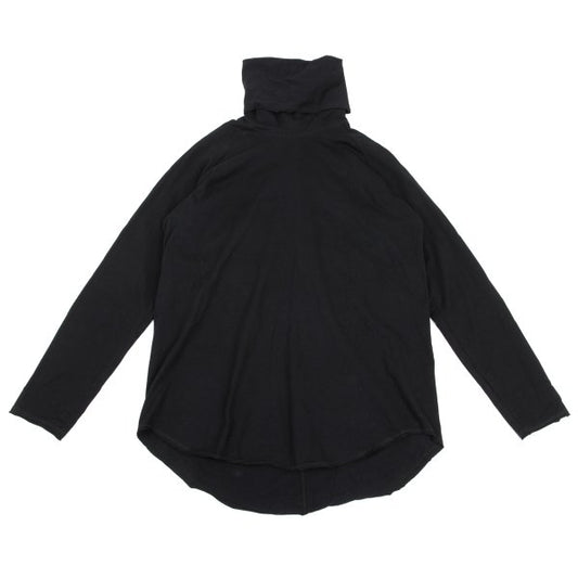 S'YTE Black Cotton Raw Edge Layered Turtleneck Top Size M