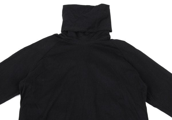 S'YTE Black Cotton Raw Edge Layered Turtleneck Top Size M