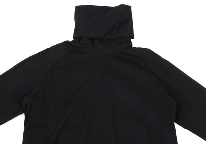 S'YTE Black Cotton Raw Edge Layered Turtleneck Top Size M